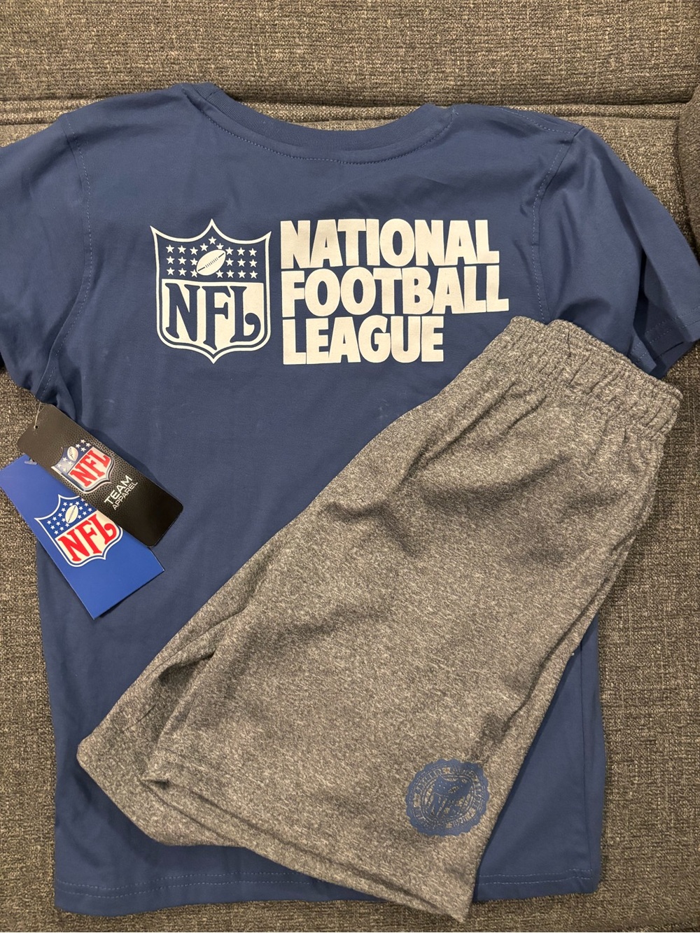NFL Kids Blue T-Shirt and Gray Shorts Matching Set